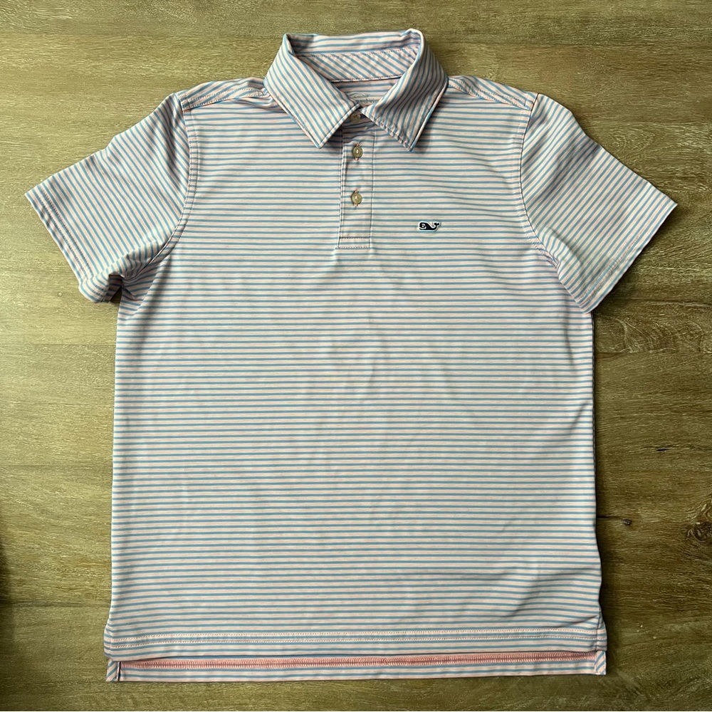 Vineyard Vines Boys Bradley Striped Sankaty Performance Polo Size M (12-14)